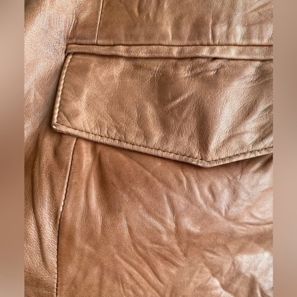 Scully VTG Genuine Leather Jacket Blazer Tan Cognac Sport Coat Lined Size 42 R - Picture 11 of 16